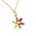 Collar Chapado en Oro 5 Micras Flor Zirconitas Multicolor