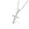 Collar de Plata 925 Rodiado cruz con 1 lineas de zirconitas